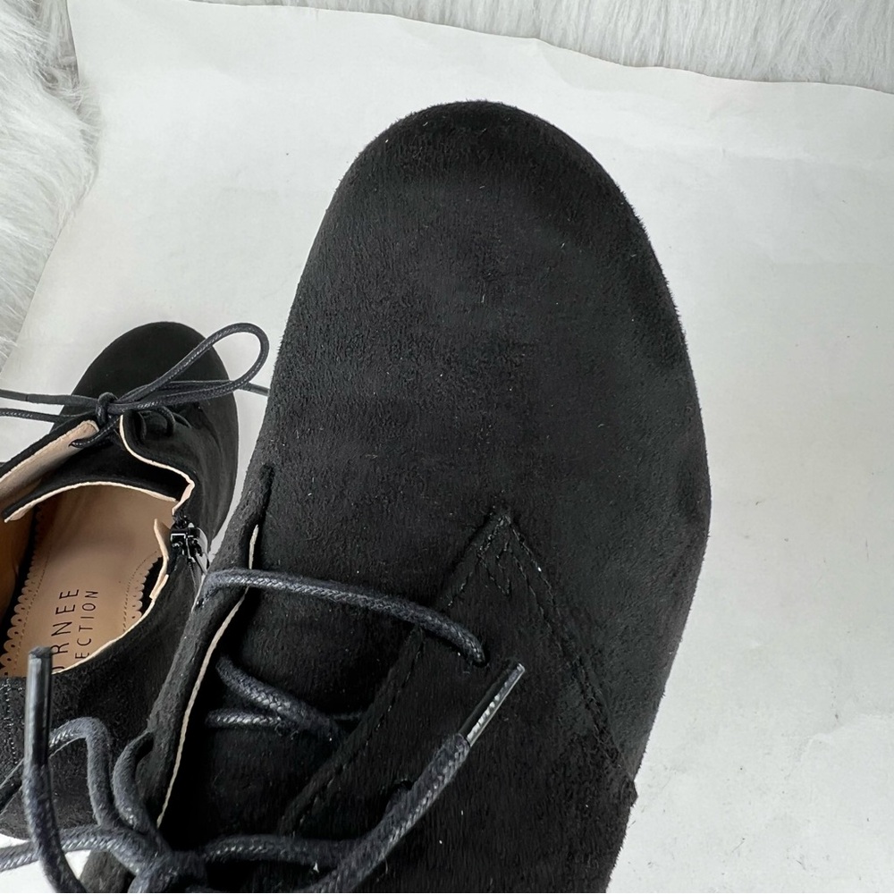 Journee Collection Women's Leona Lace Up Dress Shooties Black Size 6W - Picture 9 of 13